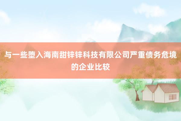 与一些堕入海南甜锌锌科技有限公司严重债务危境的企业比较